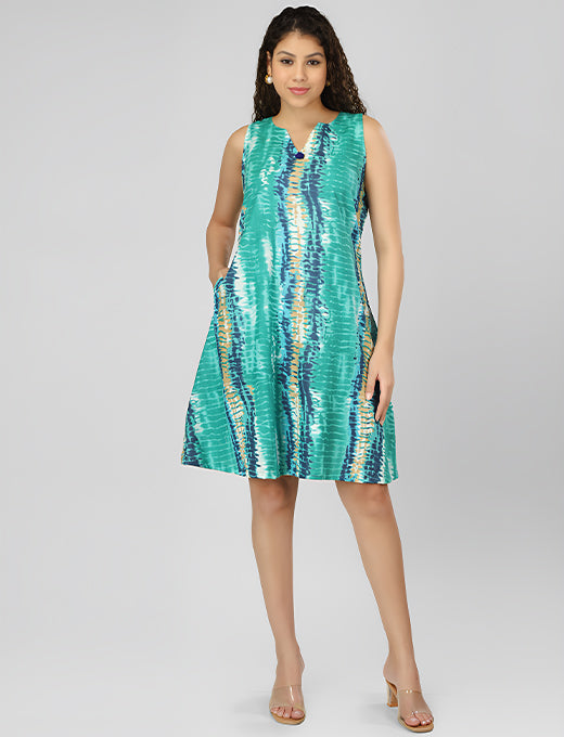 Bring on the sunshine with this Stylish Tie-Dye Halter Neck Dress, designed for effortless summer vibes all day long.