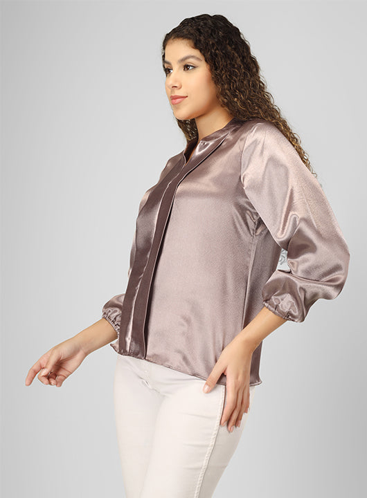 Stylish copper pink Satin Top for all day wear