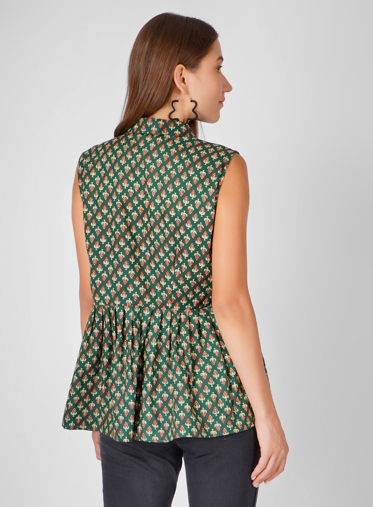 Cotton Peplum Shirt with Subtle Detailing – Casual & Semi-Formal