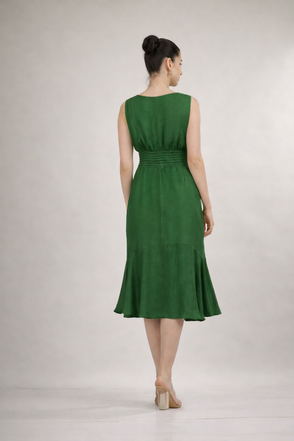 Sleeveless Overlap V-Neck Long Dress | All-Season & Occasion Wear