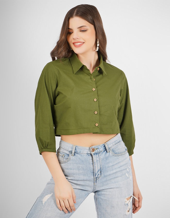 Cotton solid crop is a trendy and comfort top for daily wear