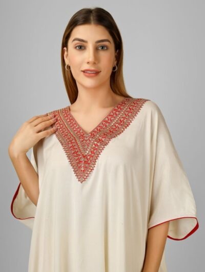 Designer Kaftan with hand work neckline