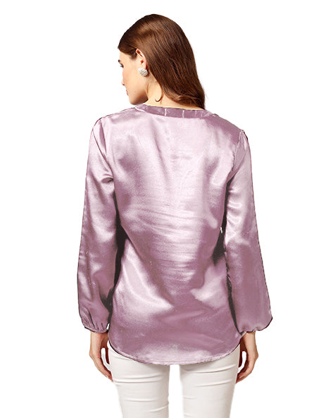 This solid V-neck stylish top with full sleeves is a timeless wardrobe essential.