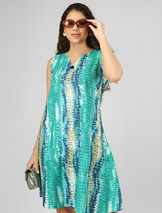 Bring on the sunshine with this Stylish Tie-Dye Halter Neck Dress, designed for effortless summer vibes all day long.