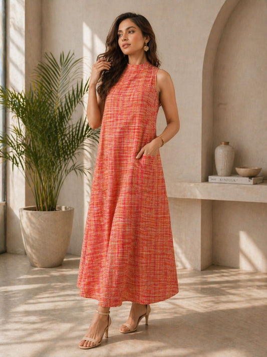 Women’s Summer Cotton Ankle-Length Maxi Dress | Breathable Casual A-Line Long Dress