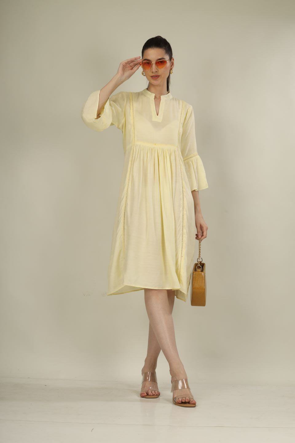 Lime Yellow Long Dress with Dori | Stylish occasion  Wear