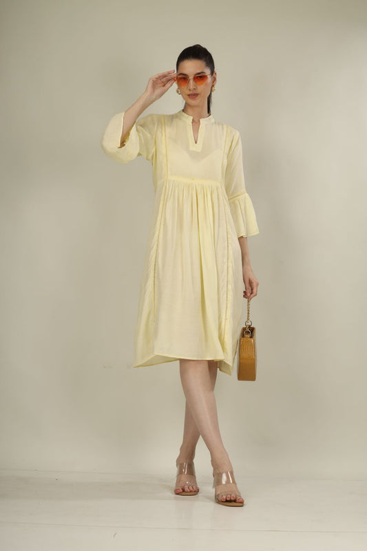 Lime Yellow Long Dress with Dori | Stylish occasion  Wear