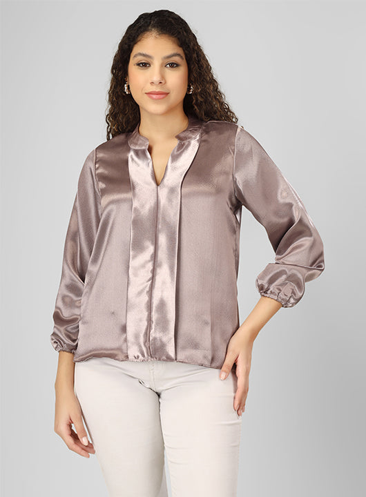 Stylish copper pink Satin Top for all day wear