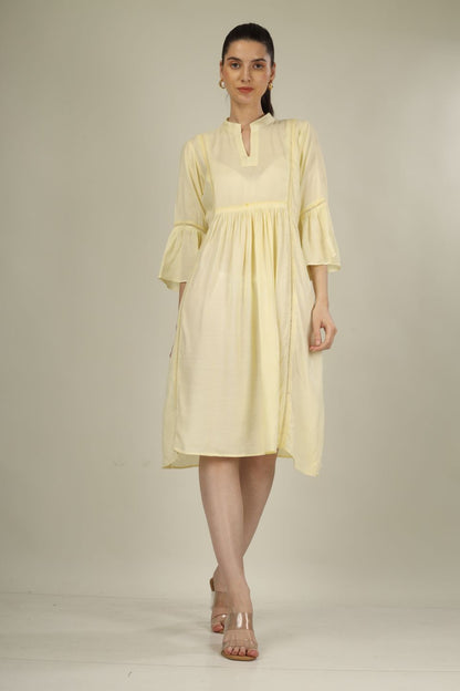 Lime Yellow Long Dress with Dori | Stylish occasion  Wear