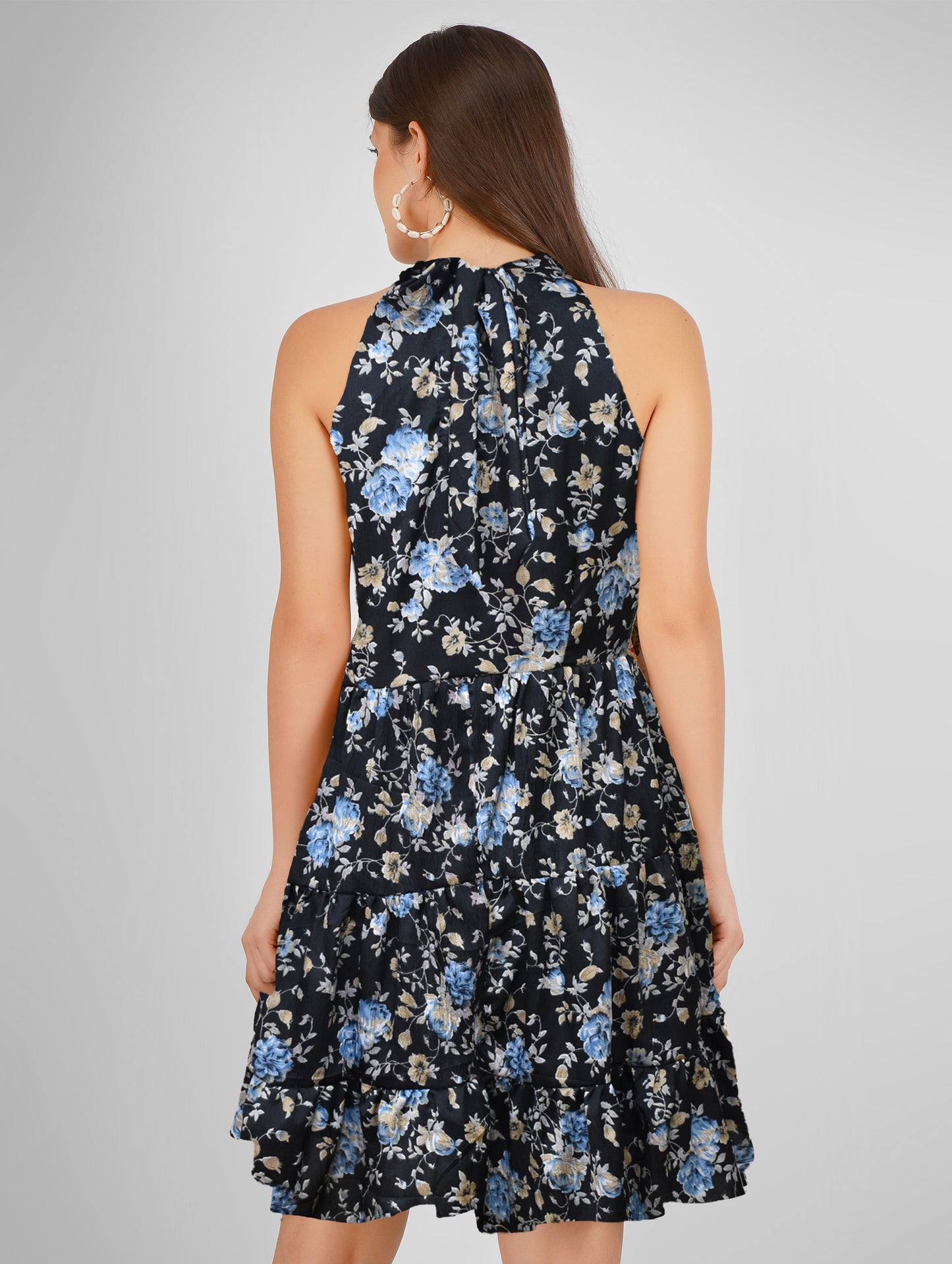 Embrace the warm weather with our stylish Summer Printed black Short Dress, a perfect blend of comfort and chic elegance.