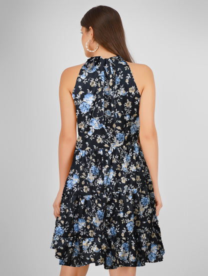 Embrace the warm weather with our stylish Summer Printed black Short Dress, a perfect blend of comfort and chic elegance.