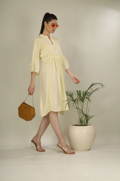 Lime Yellow Long Dress with Dori | Stylish occasion  Wear