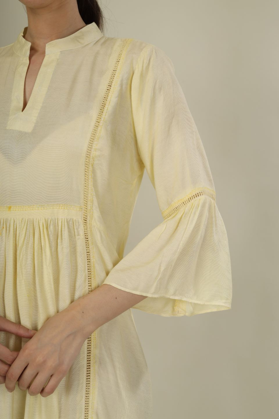 Lime Yellow Long Dress with Dori | Stylish occasion  Wear