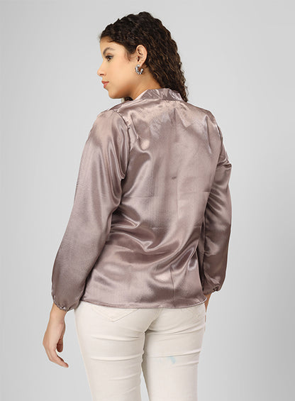 Stylish copper pink Satin Top for all day wear