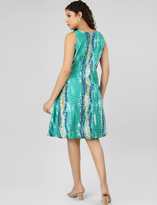 Bring on the sunshine with this Stylish Tie-Dye Halter Neck Dress, designed for effortless summer vibes all day long.