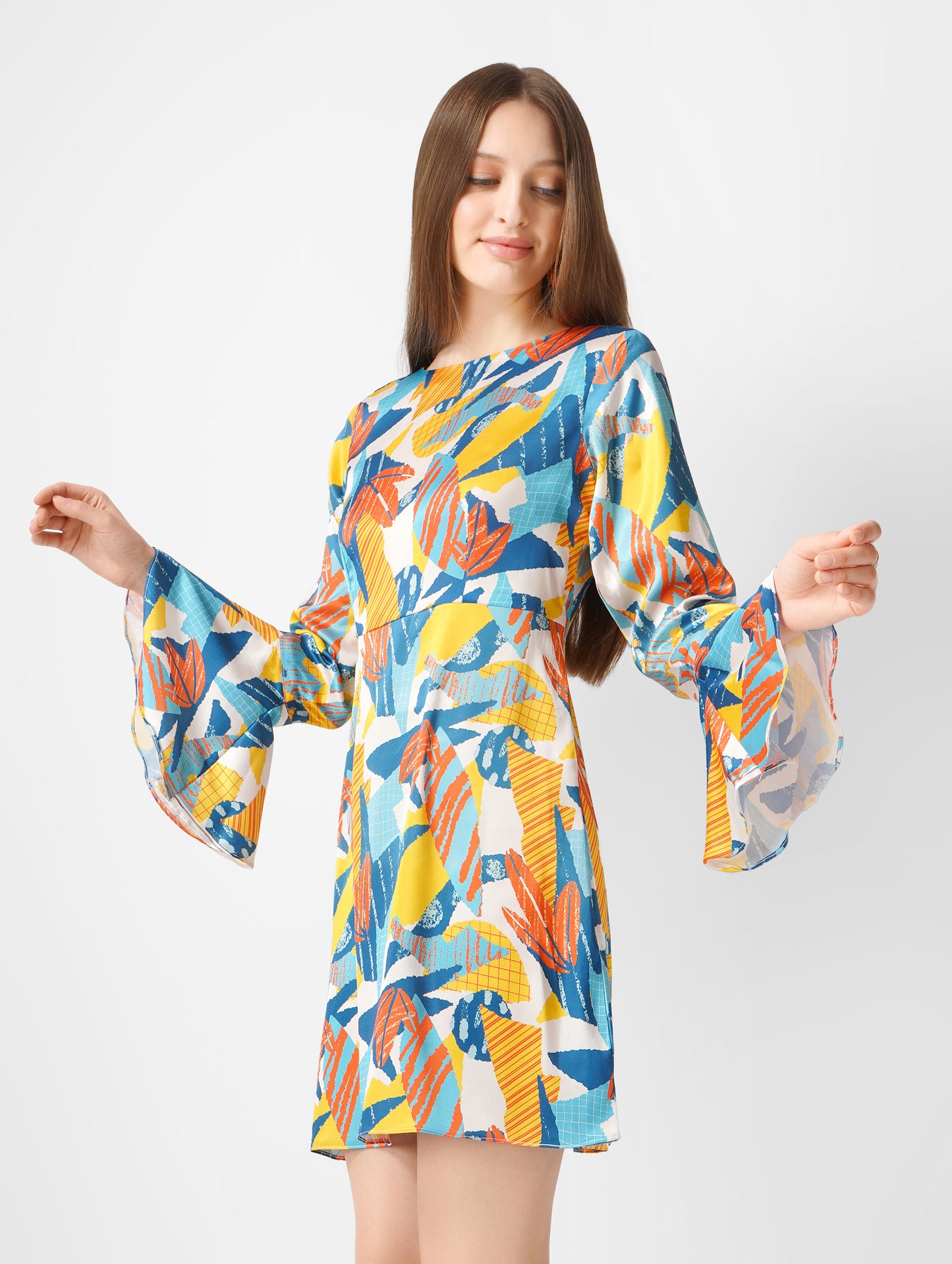 Trendy Satin Short Dress – Stylish & Comfortable Summer Wear