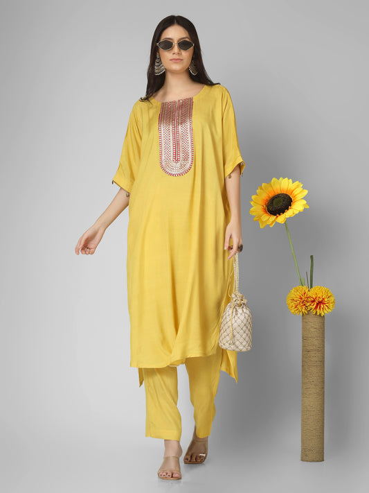 Ethereal Embroidered Kaftan Set – Handcrafted Elegance Meets Comfort”