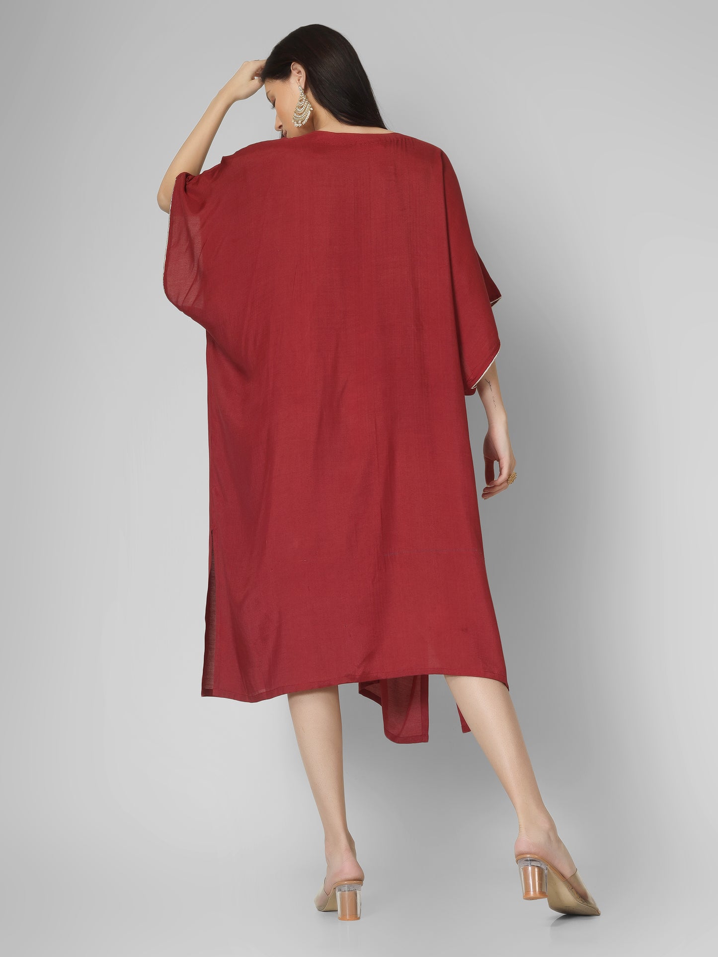 Festive Gota Neck Kaftan Dress – Statement Elegance for Every Occasion”