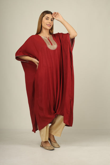 Make a statement in style with our &nbsp;choclate brown kaftan suit set