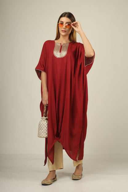 Make a statement in style with our &nbsp;choclate brown kaftan suit set