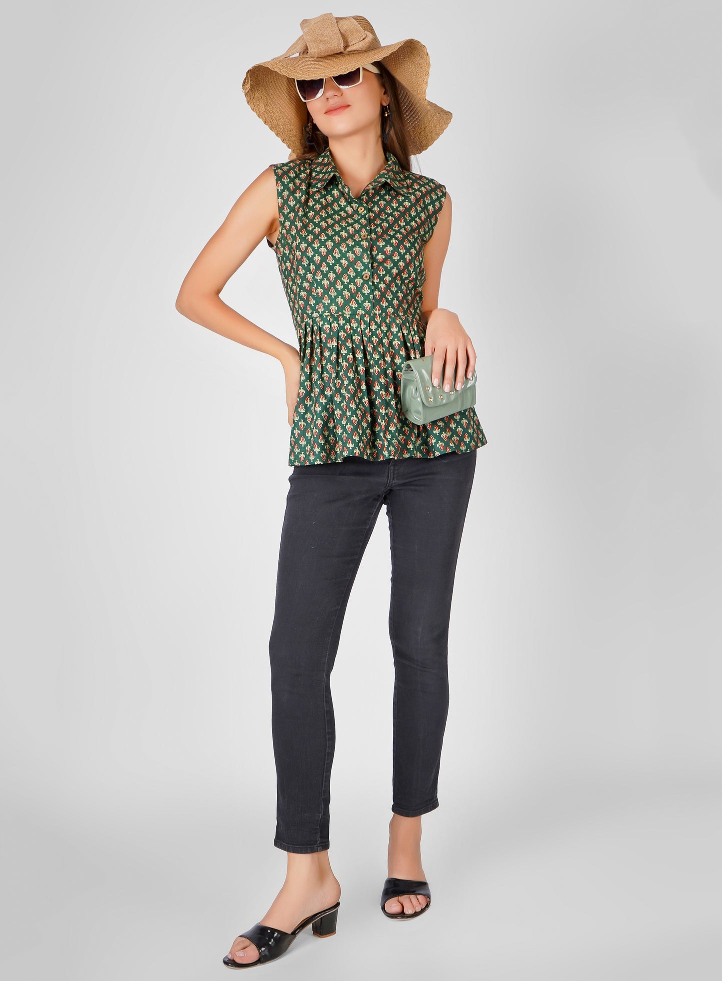 Cotton Peplum Shirt with Subtle Detailing – Casual & Semi-Formal
