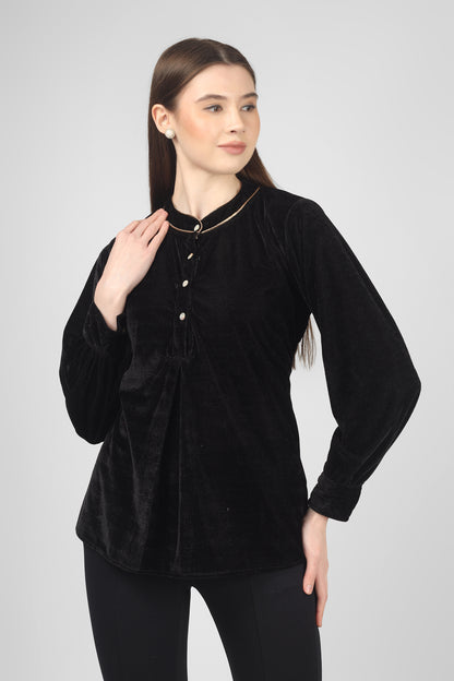 Trendy Solid Black and navy blue  Long Top with Full Sleeves – Perfect Party Wear