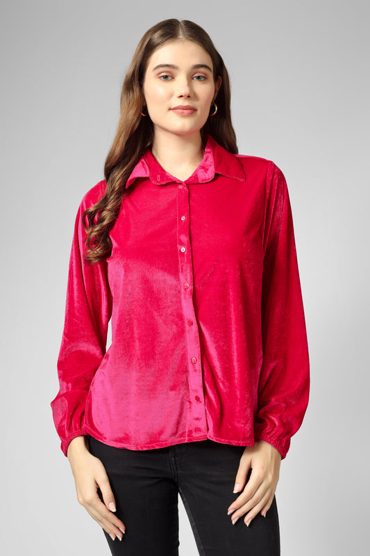 Elegant Magenta Pink Full Sleeve Workwear Shirt