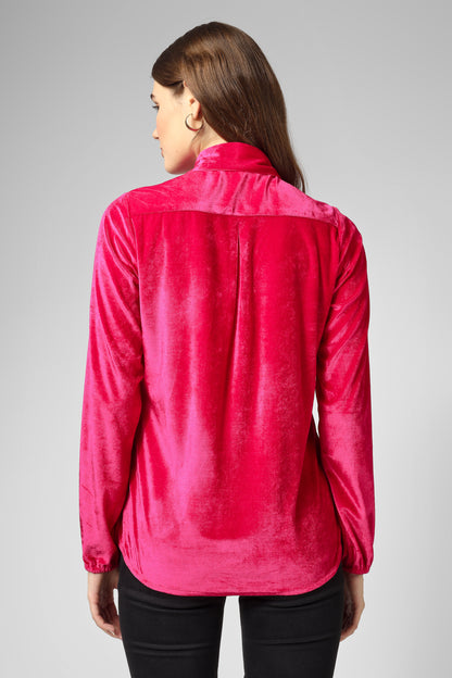 Elegant Magenta Pink Full Sleeve Workwear Shirt