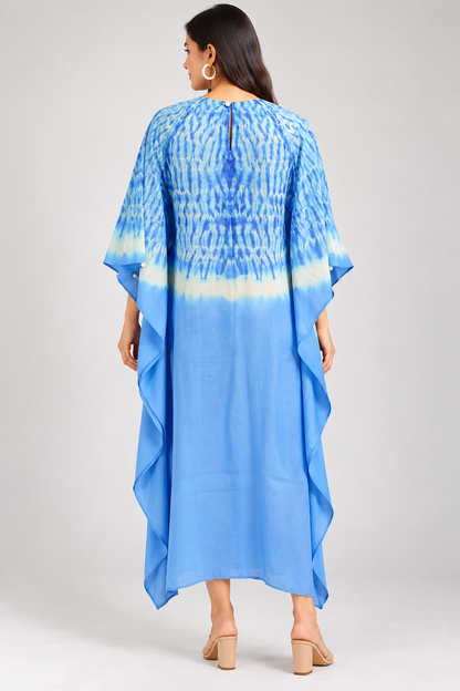 Elegant Tie- Dye  Kaftan Dress | Flowing Relaxed Fit | Women’s Casual & Party Wear
