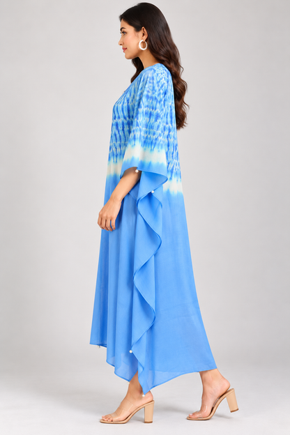 Elegant Tie- Dye  Kaftan Dress | Flowing Relaxed Fit | Women’s Casual & Party Wear