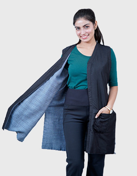 Elevate Your Wardrobe with Our Pure Raw Silk Reversible Jacket with pocket