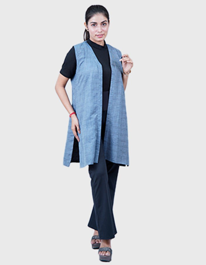 Elevate Your Wardrobe with Our Pure Raw Silk Reversible Jacket with pocket