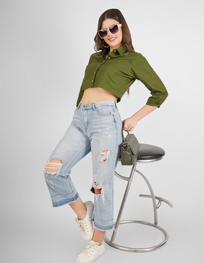 Cotton solid crop is a trendy and comfort top for daily wear