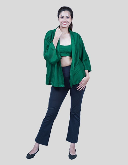 Free size drop shoulder Open Shrug with Bralette is perfect for party season and beach holidays
