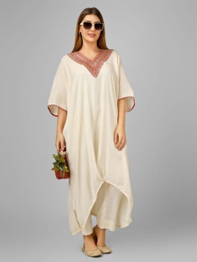 Designer Kaftan with hand work neckline
