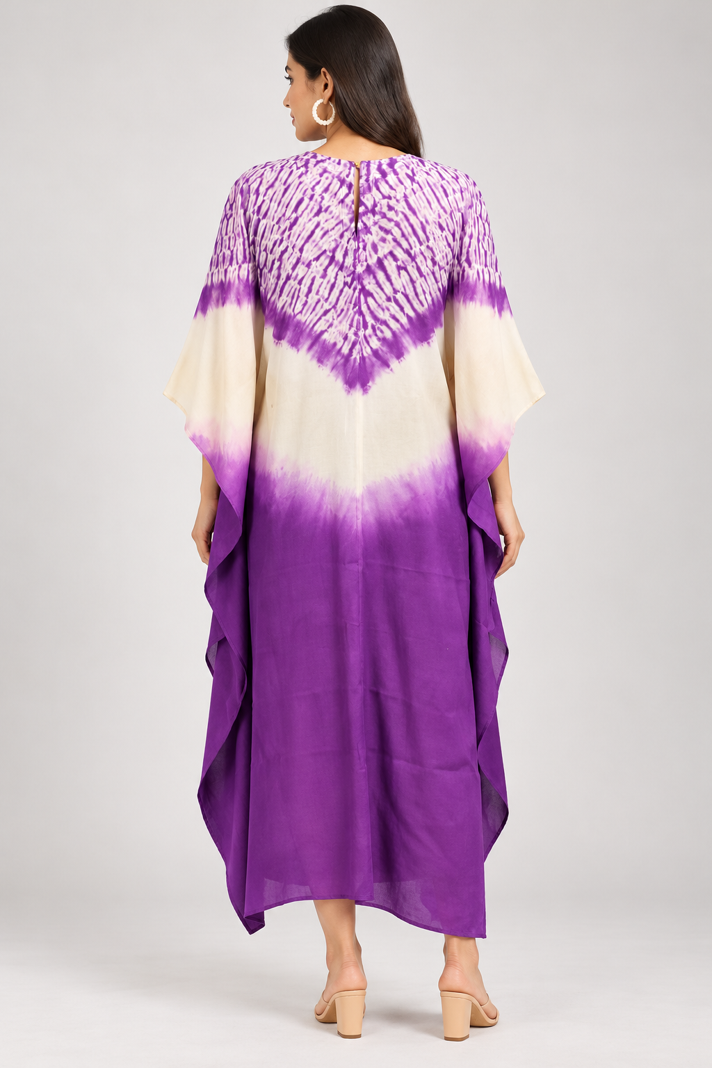 Elegant Tie- Dye  Kaftan Dress | Flowing Relaxed Fit | Women’s Casual & Party Wear