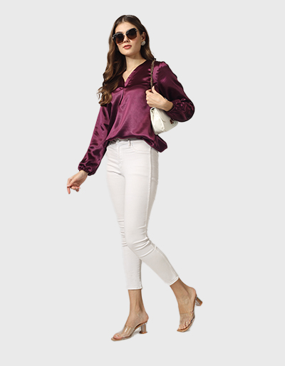 Solid wine top with full sleeves is perfect for all occasions