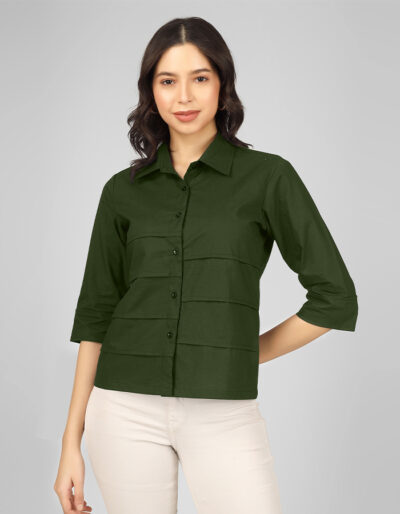 Pure cotton Green  stylish shirt top is perfect summer wear.The color and style is tendy .