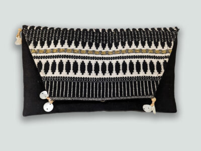 Embroidered Suede Hand Clutch