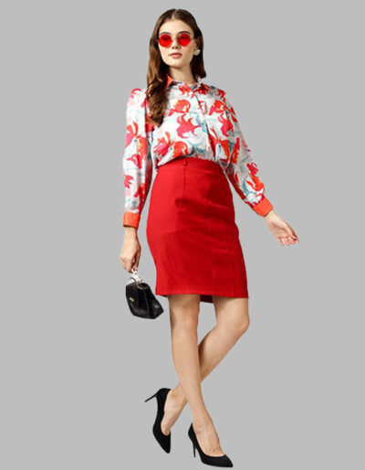 Buy Printed Satin Shirt with Sequence Cuff Online