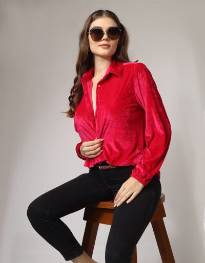 Buy Magenda Pink Shirt with Full Sleeves Online