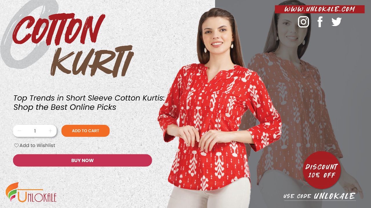 short sleeve cotton kurti online