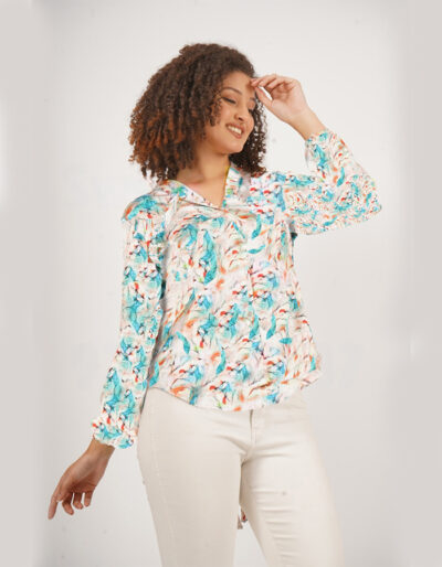 Printed Satin Top with String - Buy Online